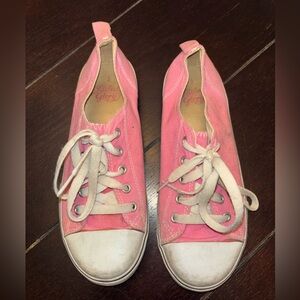 Pink white kids shoes sneakers party lace travel sport outdoor Barbie school fun